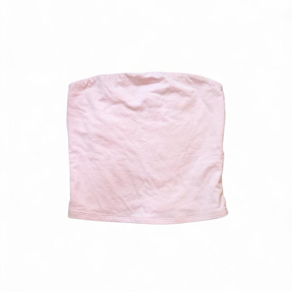 Garage Light Pink Strapless Tube Top Basic Crop Top